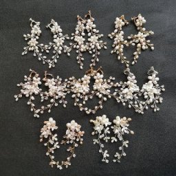 SLBRIDAL-Boucles d'oreilles pendantes avec biscuits faits à la main pour femmes perles d'eau douce