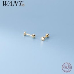 WANTME – Mini boucles d'oreilles en argent Sterling 925 pour étudiant et adolescent bijoux de