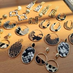 Flatfoods-Grandes boucles d'oreilles géométriques en cuir pour femmes vintage léopard rond