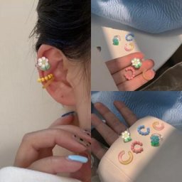 Lot de 3 pinces à oreille en acrylique pour femmes bijoux accessoires cadeau