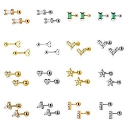 SOFTPIG-Boucles d'Oreilles en Argent Sterling 925 group pour Femme Bijoux Fins et Mignons Perles