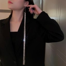 1PCS Super Long Crystal Tassel Earrings For Women Statement Jewelry Personality Fashion Rhinestone