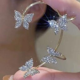 Réinitialisation d'oreille Sophia en métal plaqué or pour femme manchette d'oreille papillon en