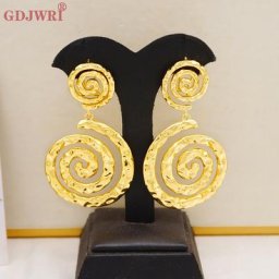 Ensemble de grandes boucles d'oreilles en métal doré géométrique vintage pour femmes boucles