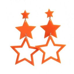 Boucles d'oreilles longues géométriques en acrylique pour femmes pendentif Big-Star document néon
