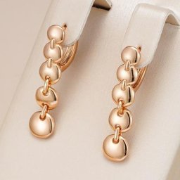 Kinel – boucles d'oreilles brillantes pour femmes or Rose lien Long bijoux fins quotidiens de