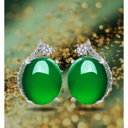 Boucles d'oreilles en pierre verte incrustées pour femmes bijoux de mariage populaires accessoires