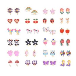 4XBE – boucles d'oreilles à Clip en forme de fleur bijoux pour femmes 24 paires