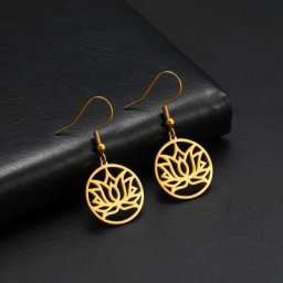 Skyrim-Boucles d'Oreilles Pendantes Annie Classiques pour Femme Acier Inoxydable Fleur Bohème