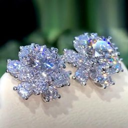 Huitan boucles d'oreilles fleur mignon avec cristal zircone cubique délicat quotidien accessoires