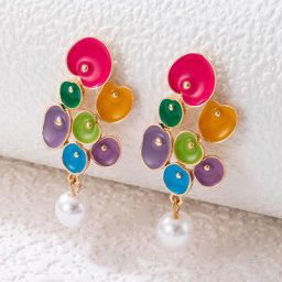 Boucles d'oreilles pendantes en perles de bonbons pour femmes boucles d'oreilles découpées