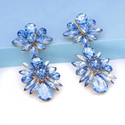 Grandes boucles d'oreilles multicolores en cristal pour femmes bijoux de déclaration en strass