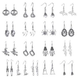 Boucles d'oreilles Halloween Skull mesurost Bat pour femmes et filles alliage de chauve-souris