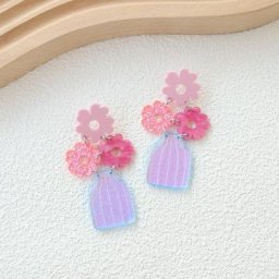 Boucles d'oreilles en acrylique découpées au Laser pour femme accessoire de mode doux