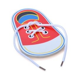 Jouet de chaussure de laçage en bois apprendre à augurer enfilage de lacets jouets de motricité