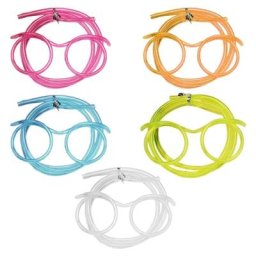 Paille en plastique souple intéressante Flexible verres fournitures de fête lunettes pailles