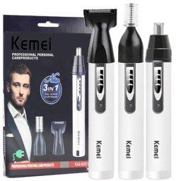 Kemei – tondeuse électrique 3 en 1 pour hommes rasoir Rechargeable pour le nez les oreilles les