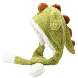 Chapeau de Dinosaure en Peluche pour Femme Oreille Amusante