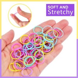 Artificiel astiques colorés pour filles 100 pièces porte-queue de cheval attaches pour cheveux