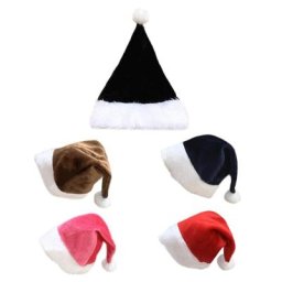 Chapeau de noël en peluche chapeau de père noël en fourrure amusant décoration de fête de noël