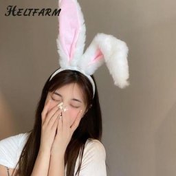 Bandes de cheveux longues oreilles de lapin en peluche pour filles vêtements de sauna accessoires