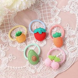 Bandes de cheveux élastiques en forme de Fruit d'avocat pour enfants 2 pièces mignon princesse