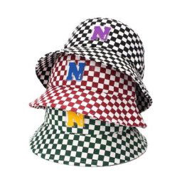 Doitbest-Chapeaux en coton pour enfants chapeau de soleil à carreaux casquette de plage en plein