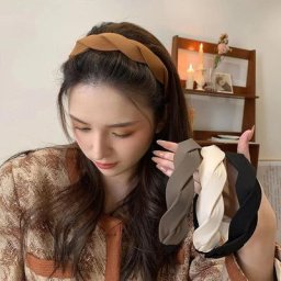 Molans-Bandeau croisé solide pour femmes cerceau à cheveux torsadé bandeau à lunette large pour