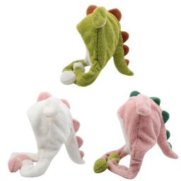 Chapeau de dinosaure avec oreilles mobiles chapeau pour parents et enfants peluche hiver