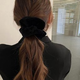 Chouchou en velours pour fille porte-queue de cheval grande corde élastique en caoutchouc cravate