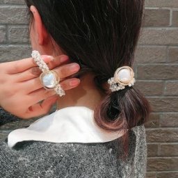 Bandeaux de cheveux en perles pour femmes et filles chouchou porte-queue de cheval perles