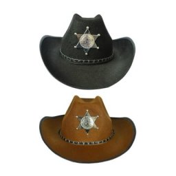 Chapeau de Cowboy avec corde de menton réglable Badge étoile pour femme chapeau de Cowboy