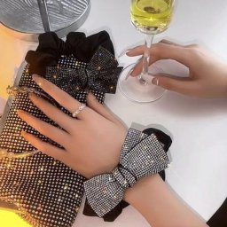 Chouchou Rétro avec Nministériels d en Clip et Strass pour Femme et Fille Bandeau de Cheveux