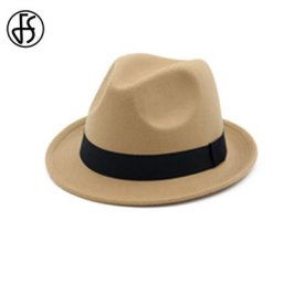 Casquette de Jazz en Laine à Bord Court pour Homme et Femme Fedora Trilby Feutre Vintage ander