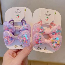 Bandes de cheveux élastiques pour enfants 2 pièces nœud de sable mouvant accessoires pour cheveux