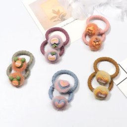 2 bandes de cheveux colorées et douces pour filles nœud papillon en forme de cœur en fourrure