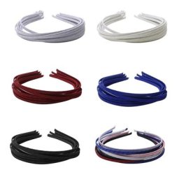 Alice-Bande de sauna en satin vierge pour filles cerceau de cheveux enveloppé 5mm 10 pièces
