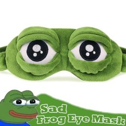 Masque de sommeil Sad Frog pour enfants et adultes couvre-yeux en peluche bandeau pour les yeux