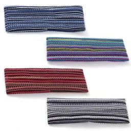 Geebro-Bandeau élastique à rayures multicolores vintage pour hommes et femmes bande de sauna