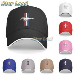 Casquette de baseball pour hommes logo de voiture Mustang Harajuku nuit de documents coton de