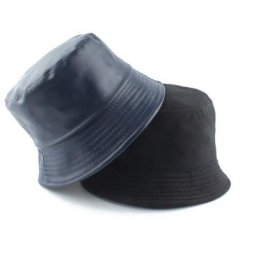 Chapeau de pêcheur en cuir PU nouvelle toison à l'intérieur automne-hiver mode hommes et femmes