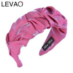 LEVAO-Bandeau de cheveux en tissu de satin pailmétrage pour femmes accessoires de mode bandeau de