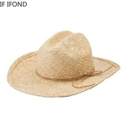 Chapeau de cowboy occidental fait main pour femmes et hommes chapeau de soleil en paille naturelle
