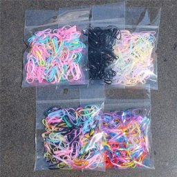 Bandes de caoutchouc élastiques colorées pour enfants 100/500 pièces/ensemble petits supports