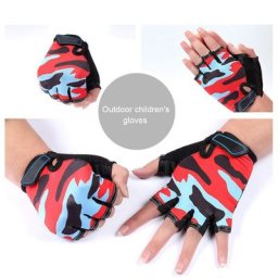 Gants de vélo demi-doigt pour enfants haute élasticité antidérapants respirants équipement de