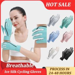 Gants de cyclisme d'été pour adultes protection solaire Anti-UV en soie glacée pour la conduite