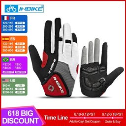 INBIKE-Gants de cyclisme à doigts complets pour hommes et femmes accessoires de sport de vélo VTT