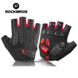 ROCKBROS — Gants demi-doigt de vélo à écran tactile accessoire anti-choc en gel pour vélo VTT