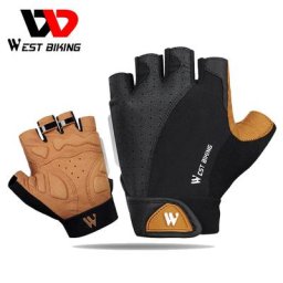 WEST BIKING-Gants de cyclisme pour hommes et femmes équipement de sport respirant demi-doigt pour