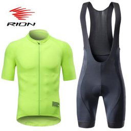 RION-Ensembles de maillots de cyclisme pour hommes cuissards à bretelles collants rembourrés pour